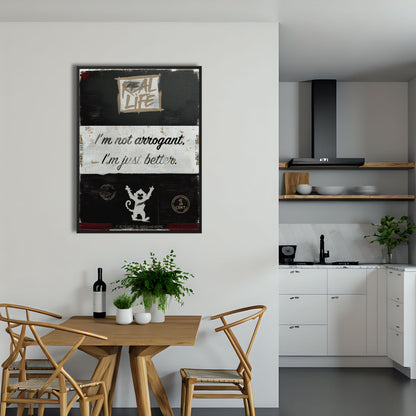 Arrogant is an original and exclusive contemporary art, luxury artwork print. It's Giclée printed on to a finely textured 400gsm artist-grade cotton canvas and stretched over 38mm solid wood artist stretcher bars. Image 5.